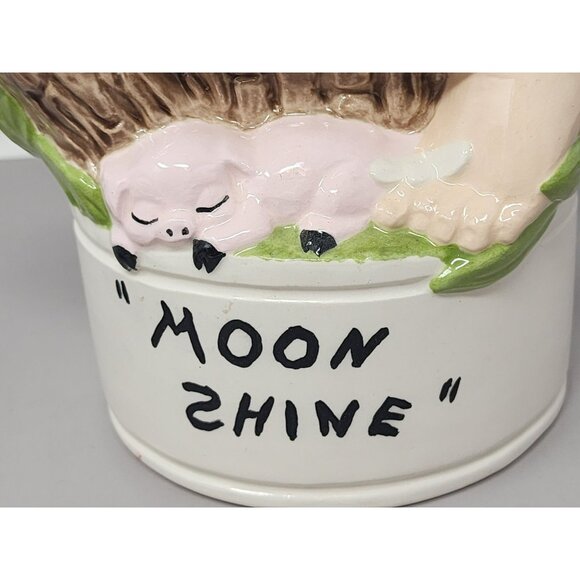 Vintage Handpainted Alberta Molds‎ Hillbilly Moonshine Jug Decanter Raccoon - Picture 9 of 13